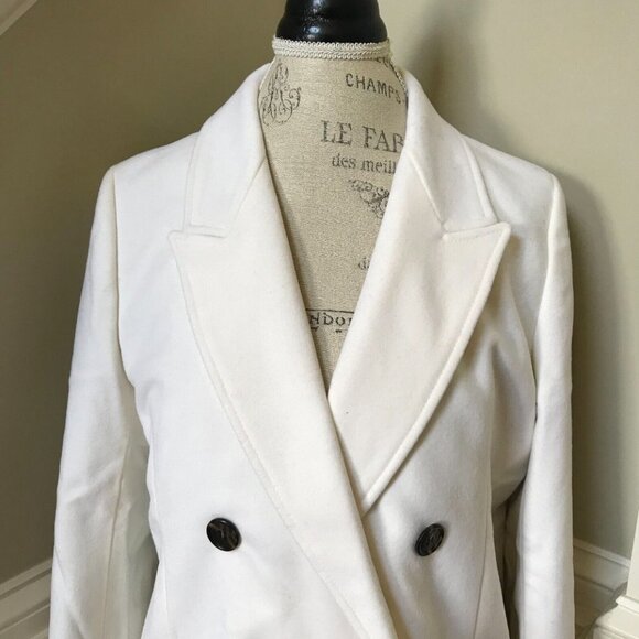NWT JCrew Double Breasted Top Coat Womens 2 Ivory Cream Italian Cloth Wool NEW - Picture 6 of 13